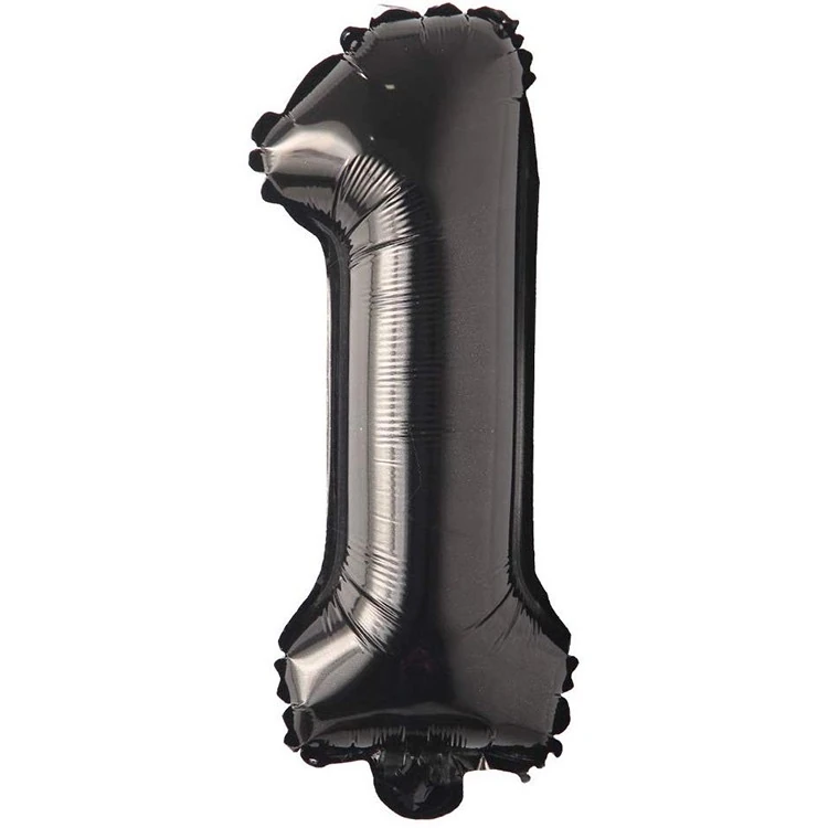 1 Siyah Rakam Folyo Balon 34 İnç
