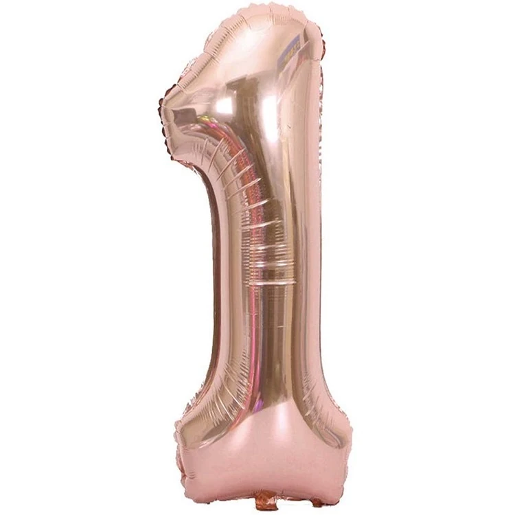 1 Rose Gokd Rakam Folyo Balon 34 İnç