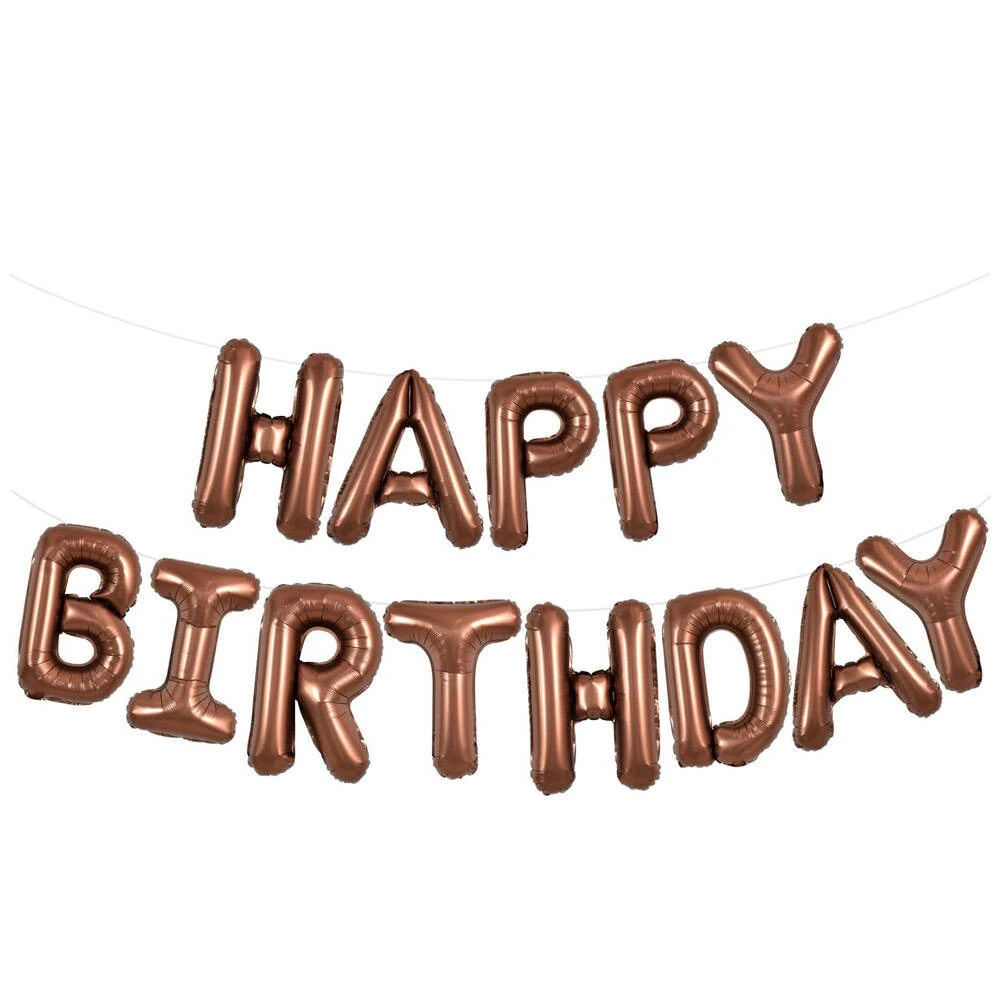 Happy Birthday Takım Folyo Kahverengi Balon