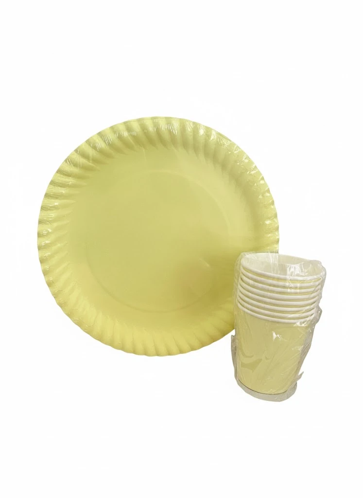 Makaron Sarı 8’li Tabak ve Bardak