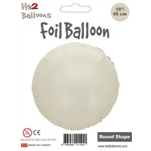 Krem Yuvarlak Folyo Balon