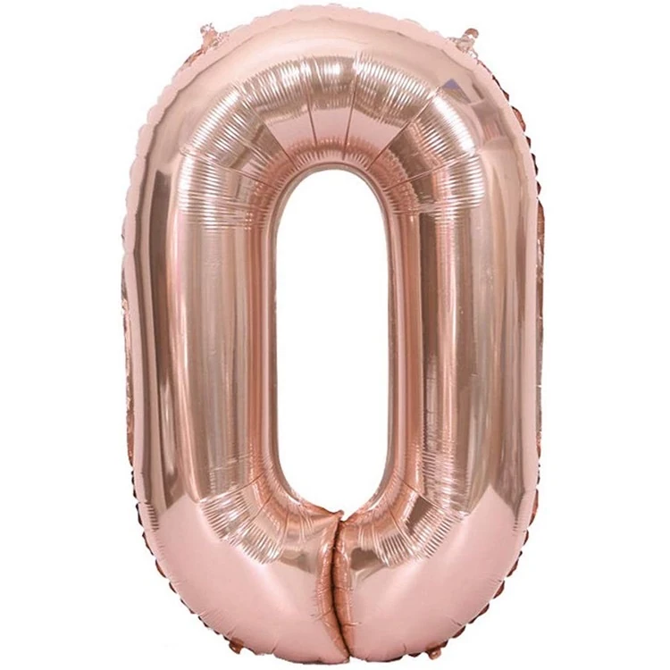 0 Rose Gokd Rakam Folyo Balon 34 İnç