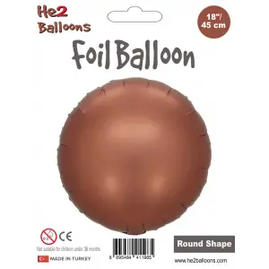 Kahverengi Yuvarlak Folyo Balon