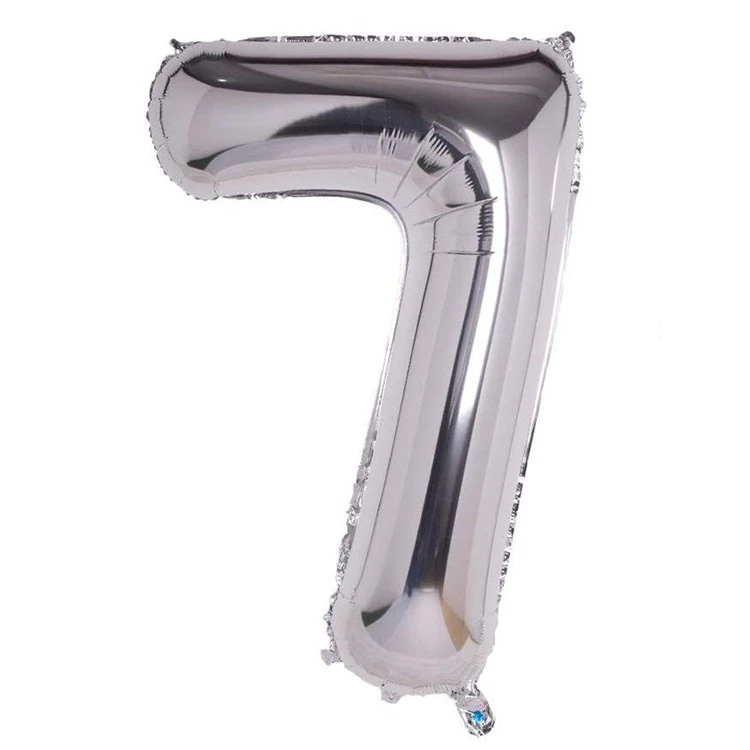 7 Gümüş Rakam Folyo Balon 34 İnç