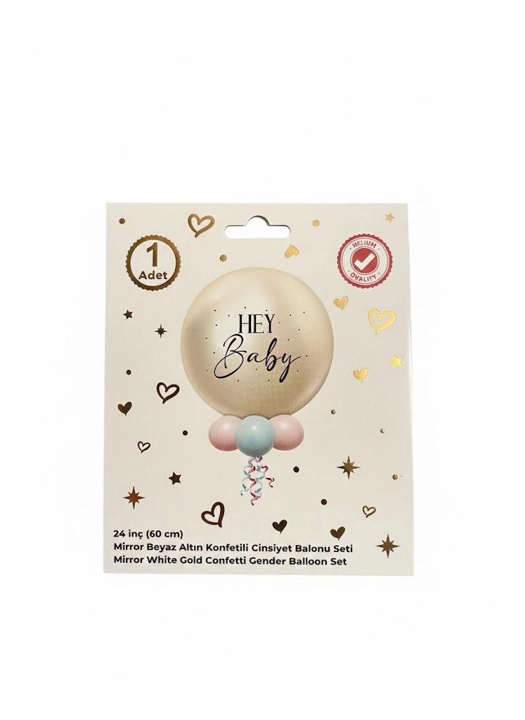 Cinsiyet Parti Seti Mirror White Gold 24 İnç