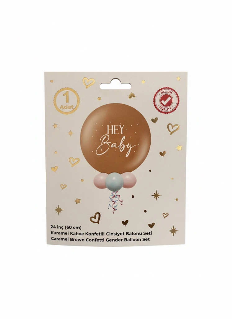 Cinsiyet Parti Seti Karamel 24 İnç