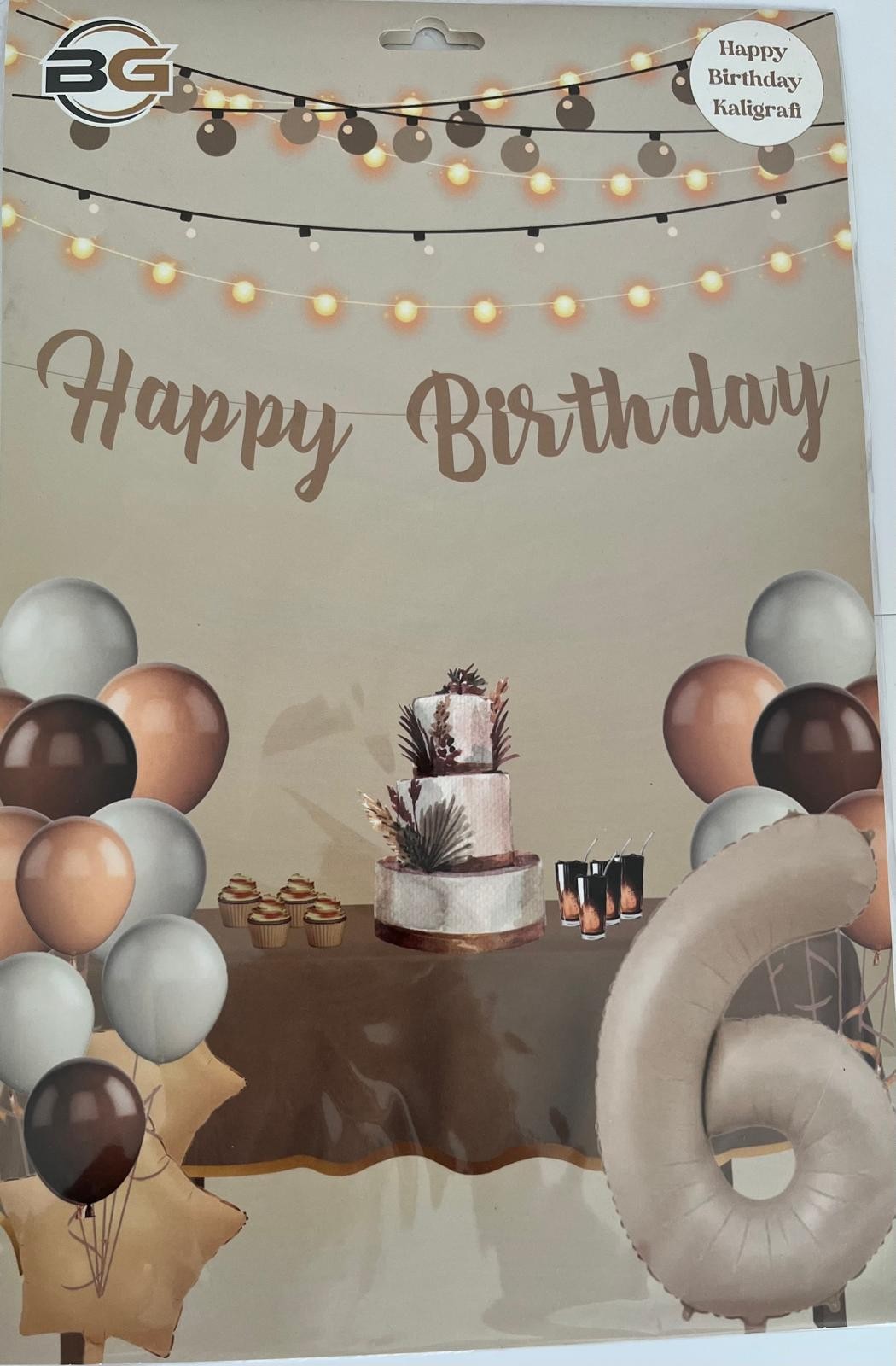 Bej Happy Birthday Banner