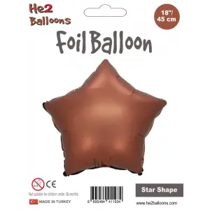 Kahverengi Yıldız Folyo Balon