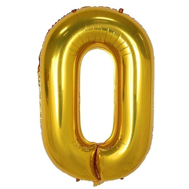 0 Gold Rakam Folyo Balon 34 İnç