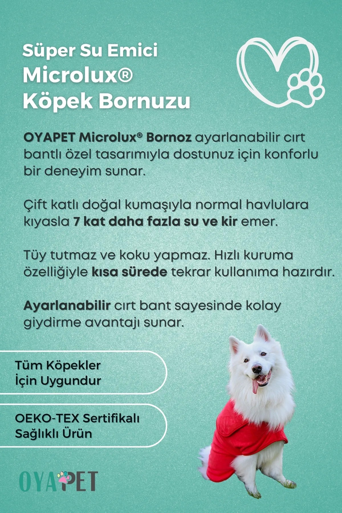 MicroLux® Köpek Bornozu, 2 Katlı