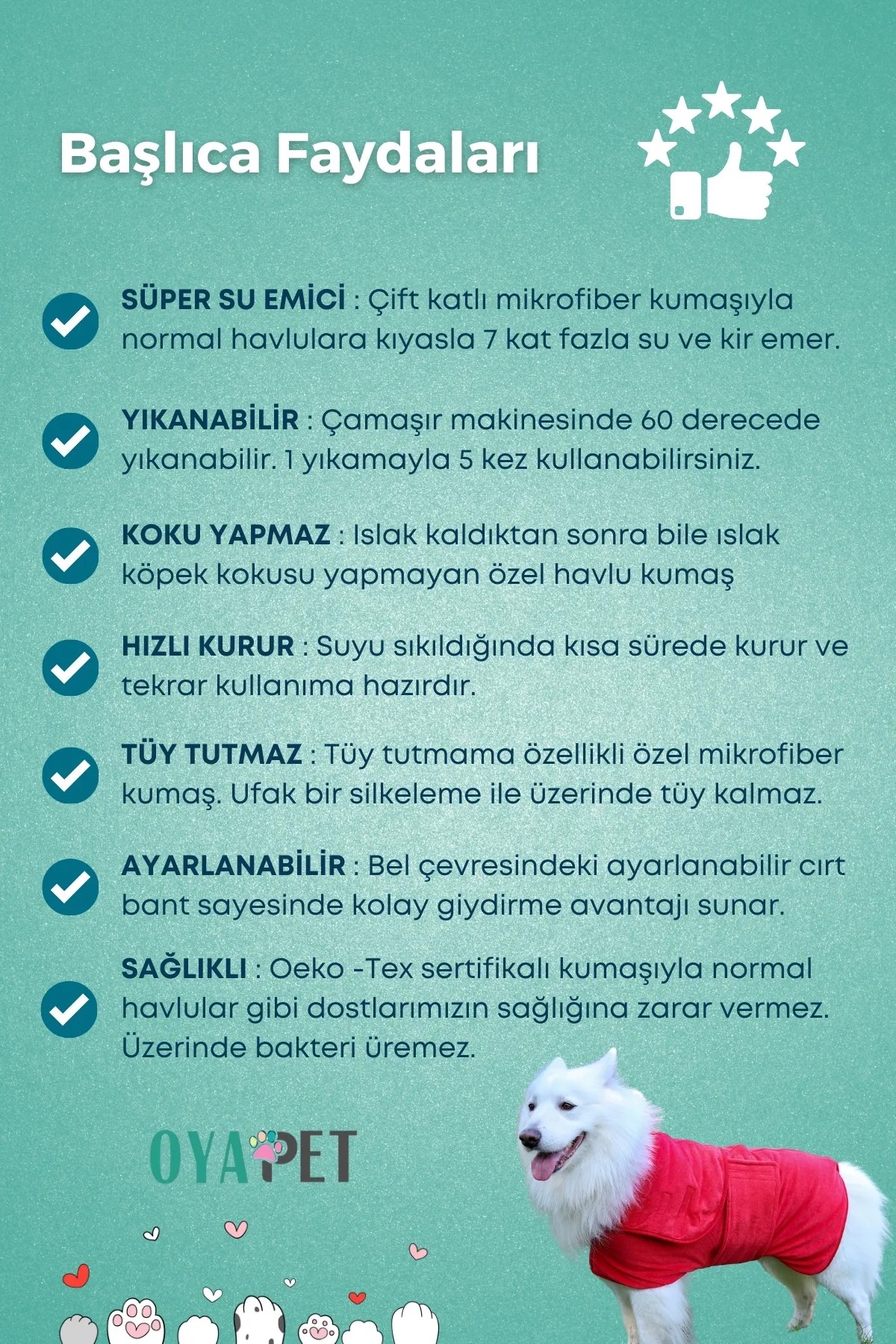 MicroLux® Köpek Bornozu, 2 Katlı