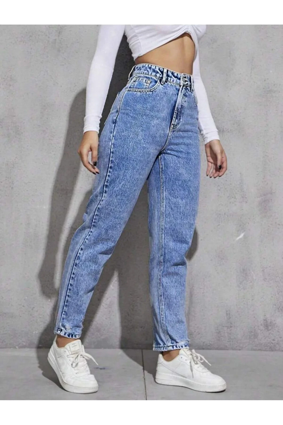 KADIN DENİM PANTOLON YIPRATMALI
