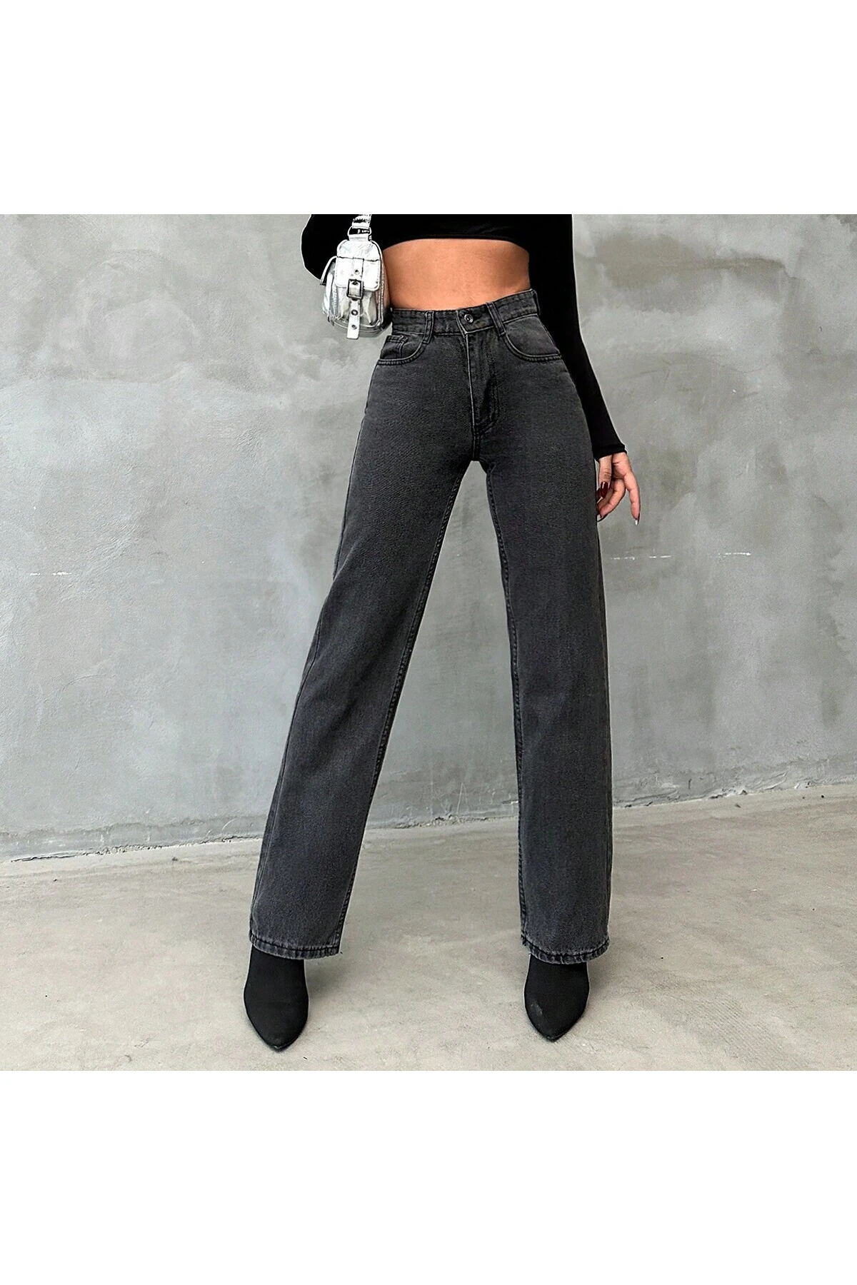 KADIN YÜKSEK BEL STRAIGHT FÜME PANTOLON