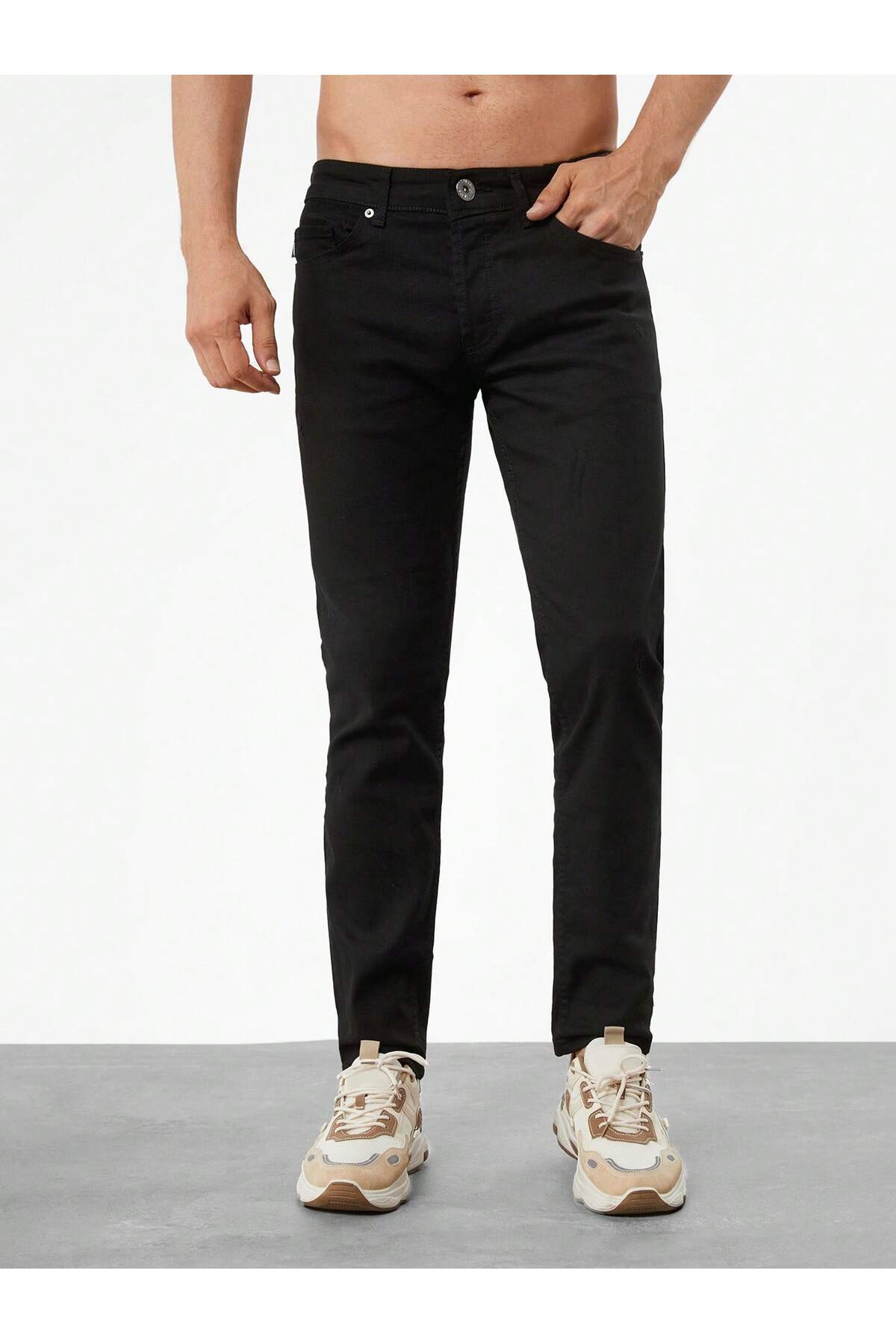 ERKEK SİYAH SLİM FİT PANTOLON