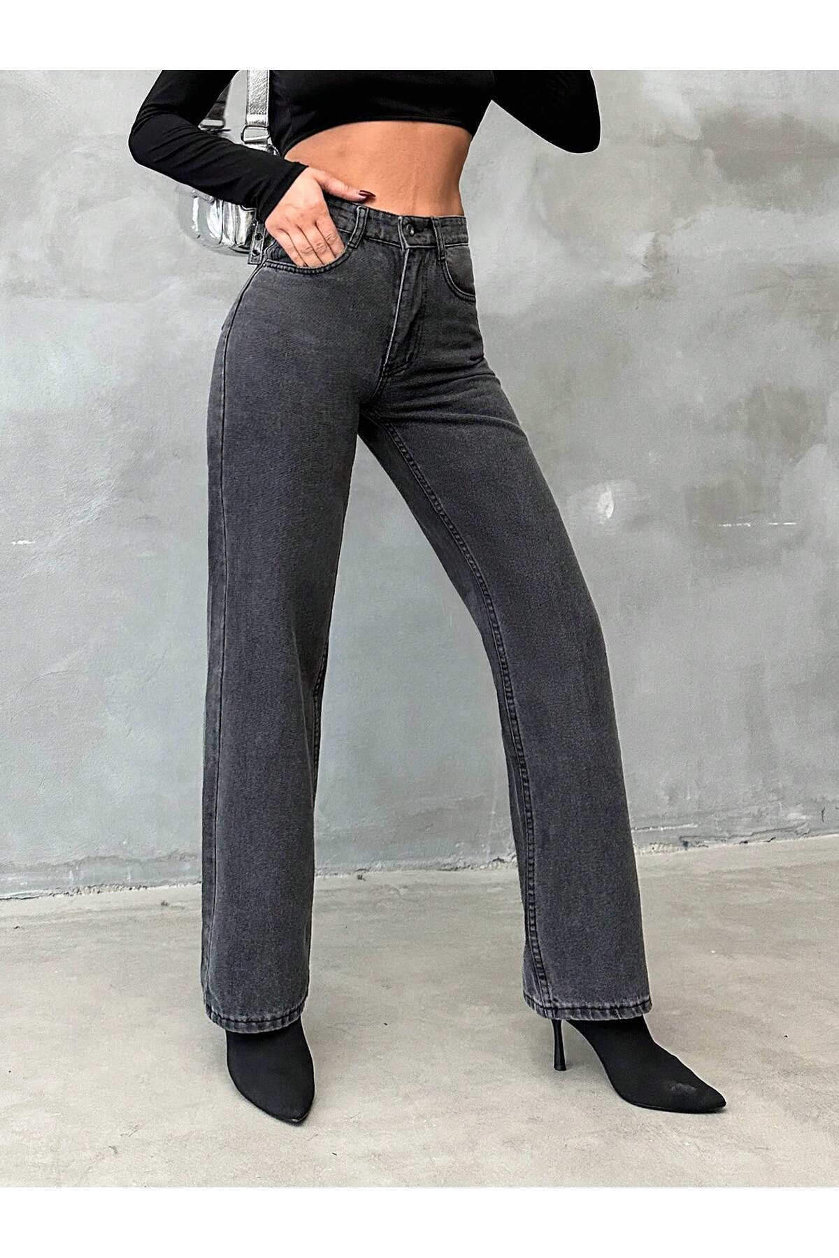 KADIN YÜKSEK BEL STRAIGHT FÜME PANTOLON