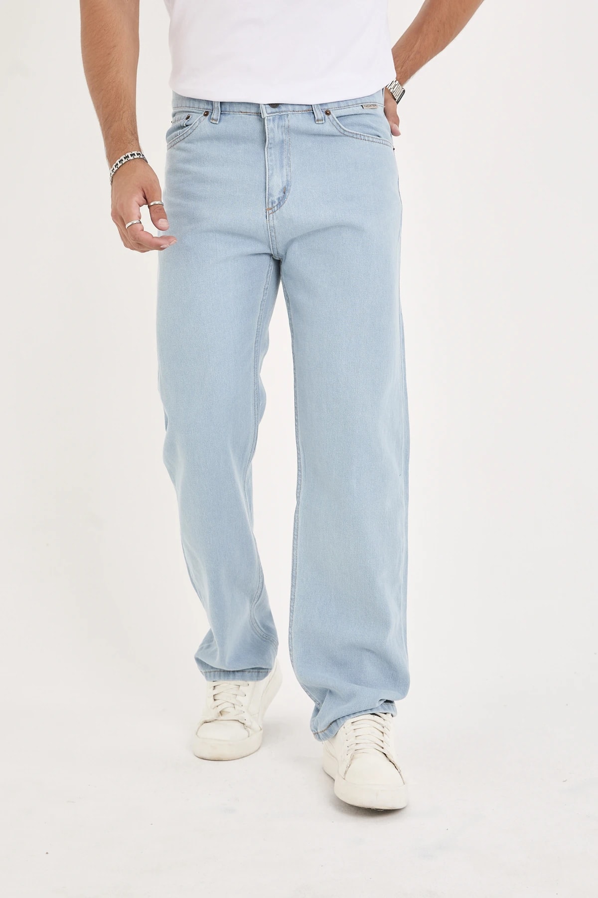 ERKEK MAVİ BAGGY DENİM PANTOLON