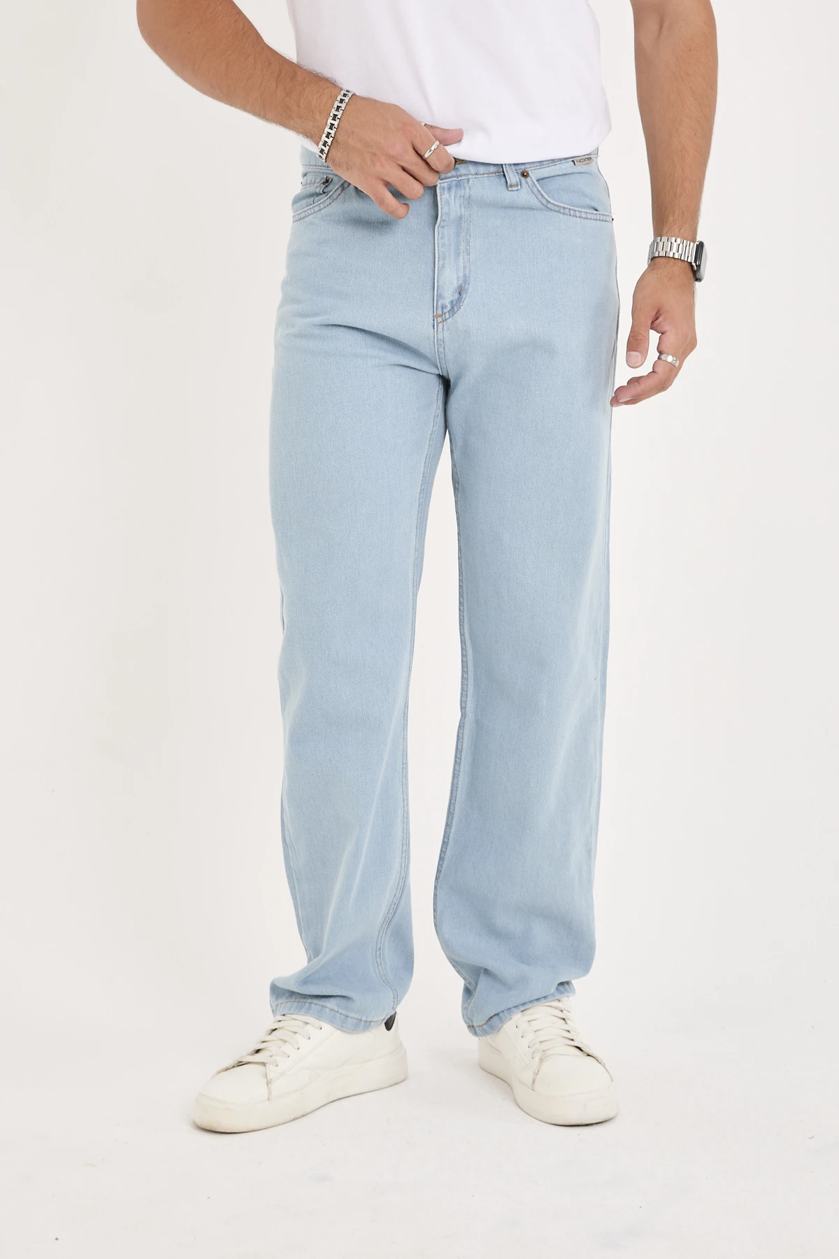 ERKEK MAVİ BAGGY DENİM PANTOLON