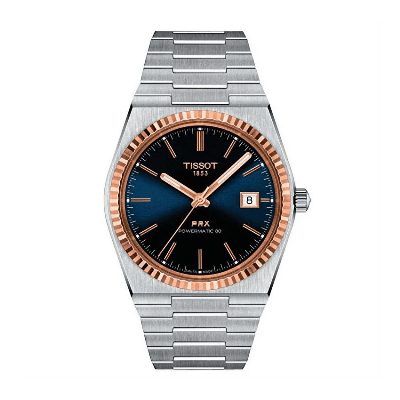 T9314074104100 TİSSOT PRX POWERMATİC 80 STEEL & 18K GOLD BEZEL