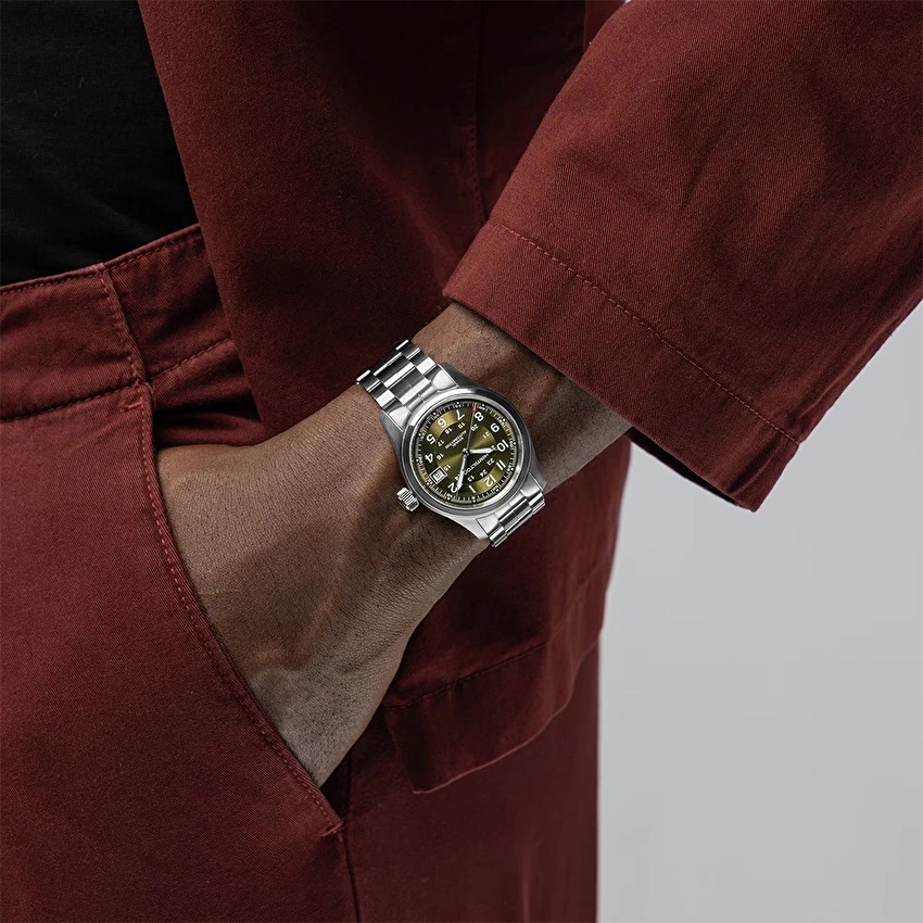 H70455160 Khaki Field Auto 38mm