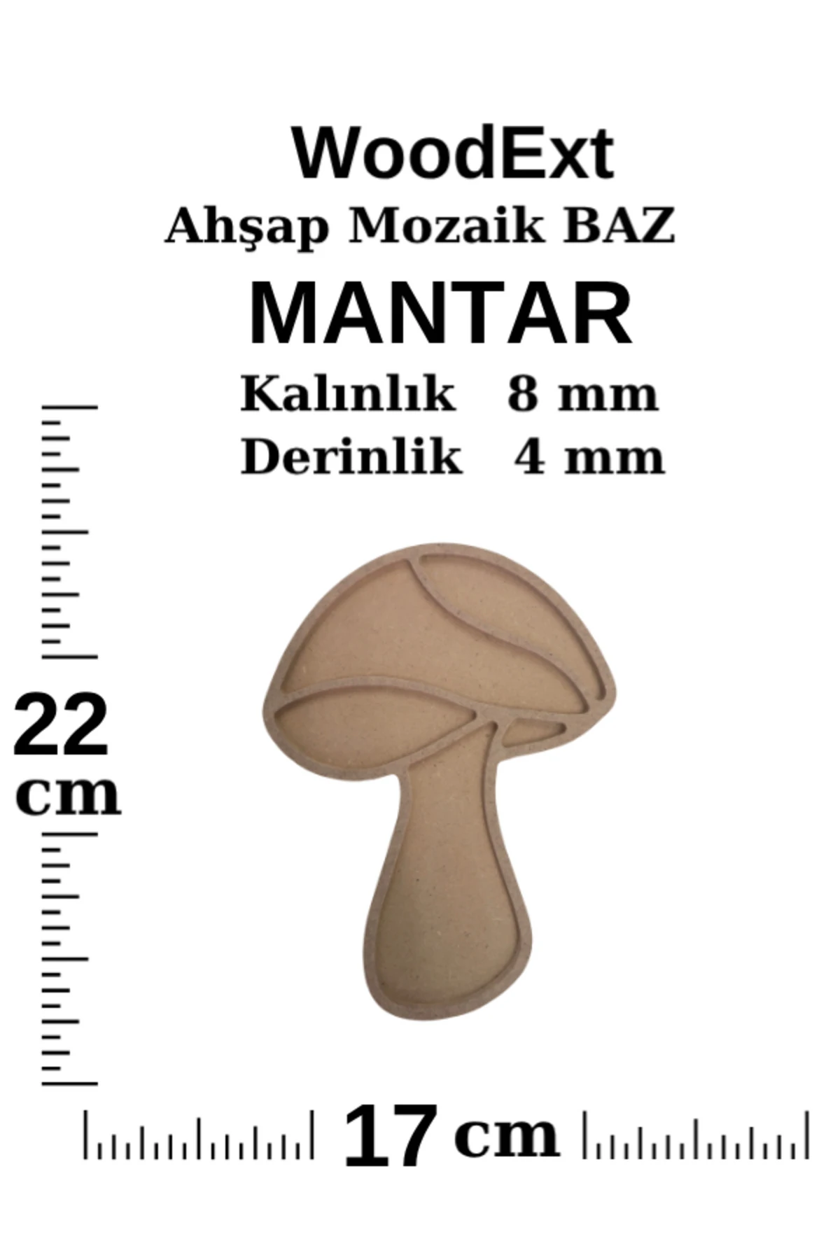 Ahşap Mozaik Baz. . Mantar. Mozaik Ahşap Baz. 22 Cm X 17 Cm Derinlik 4 Mm