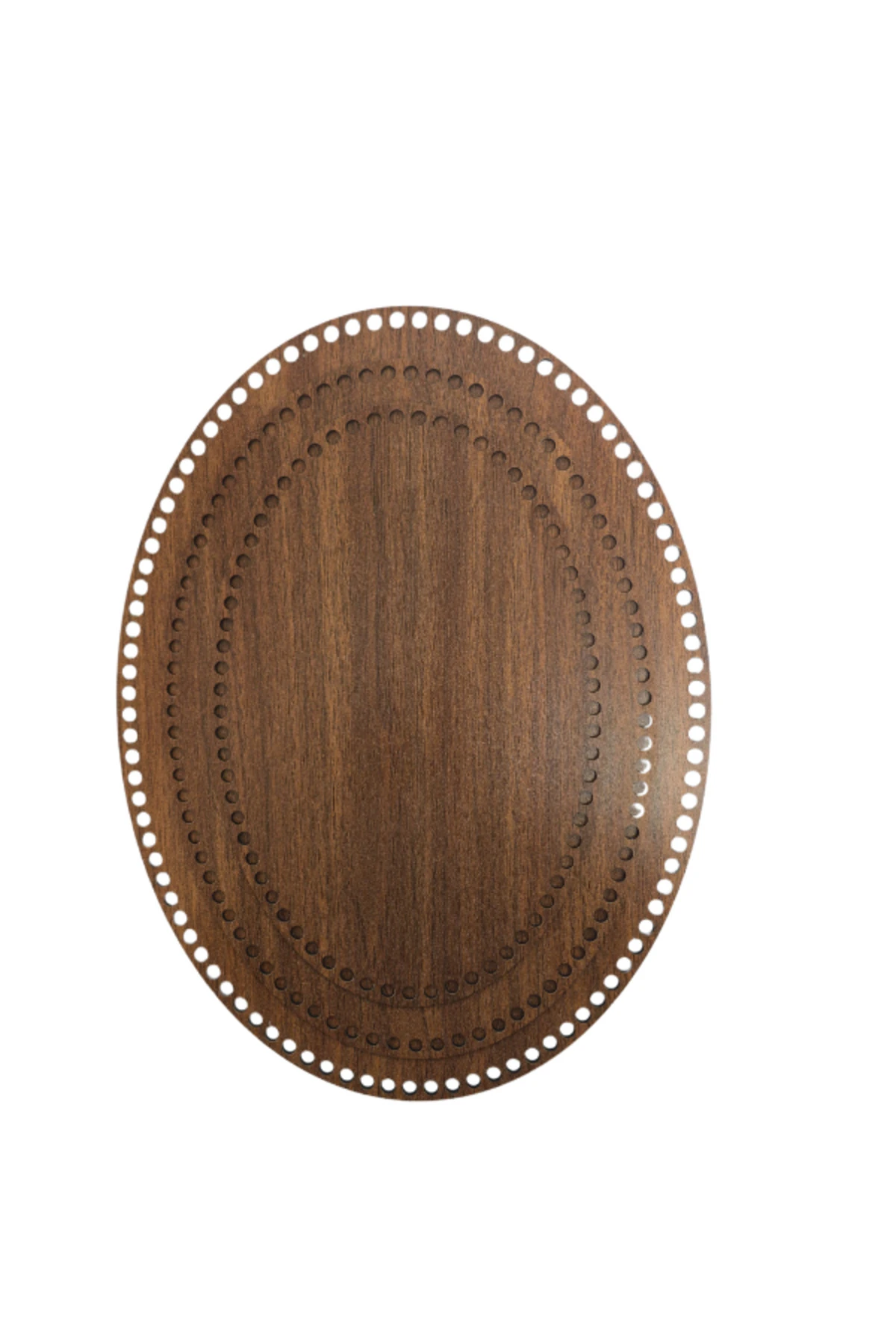 Ahşap Hobi Oval Elips Sepet Tepsi Tabanı Hobi kasnak ceviz renkli. 3'lü