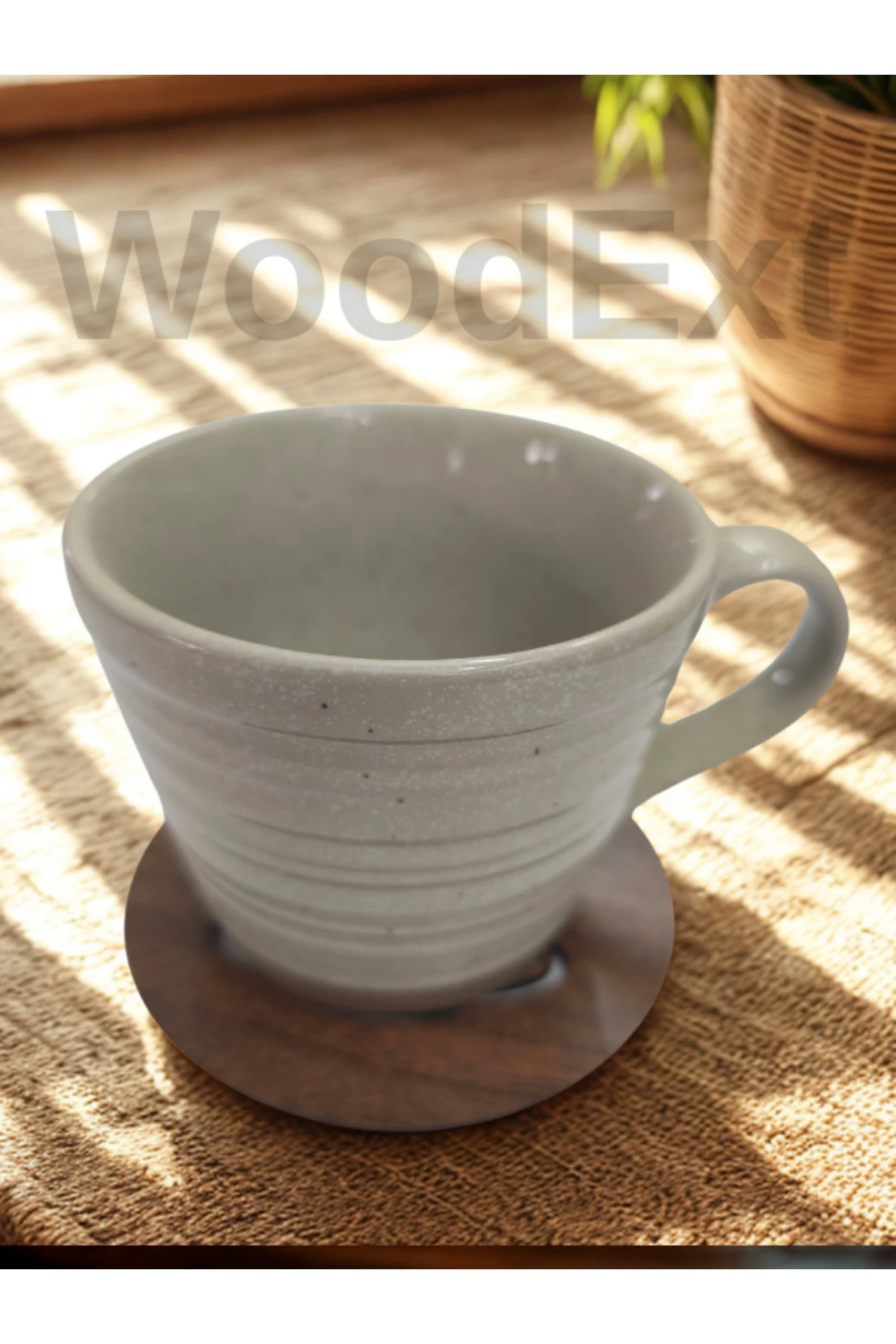 Ahşap Dekoratif Bardak Altlığı. 10 Cm Çapında. 6'lı Takım.