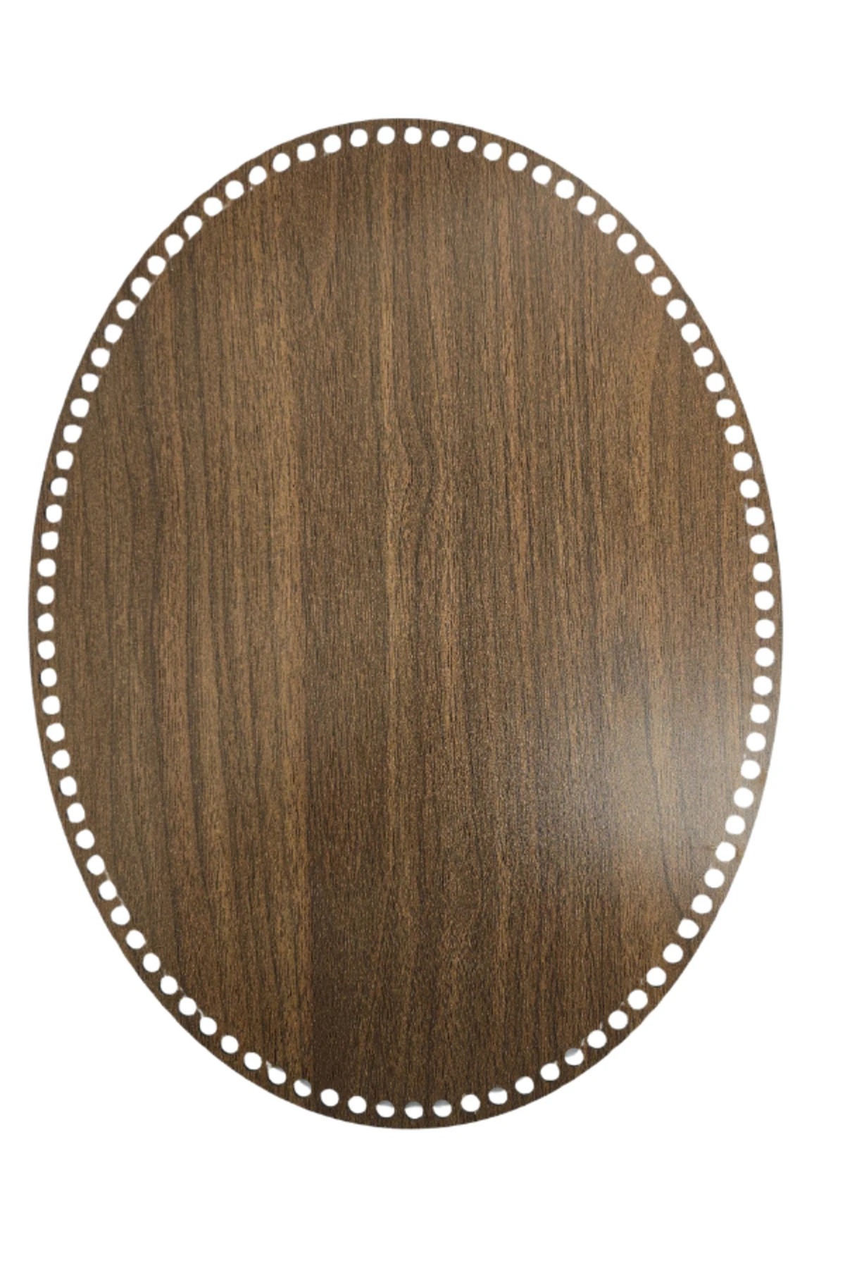 Ahşap Oval Elips Sepet Örme için Tepsi Tabanı 30x20 Cm Ceviz Çift Yüz 3 Mm Mdf