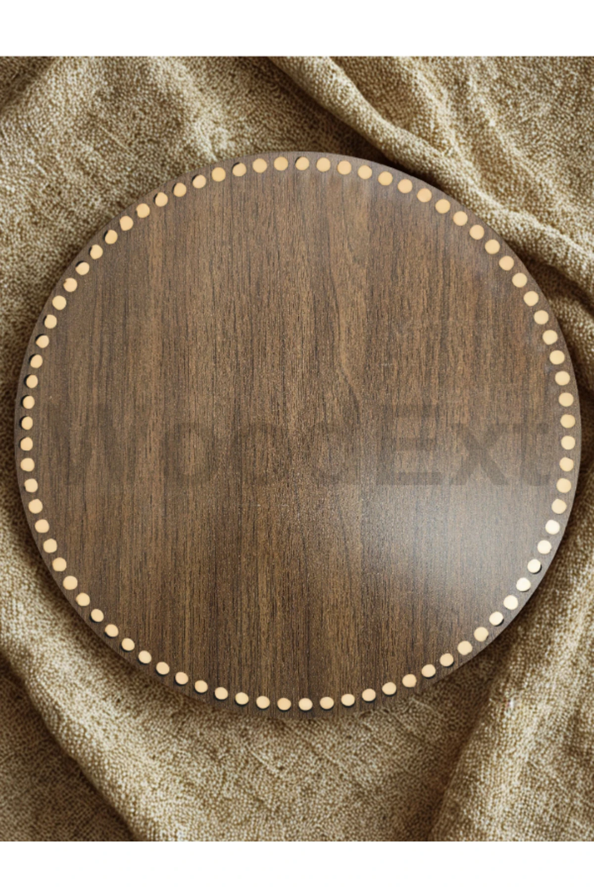 Ahşap Tepsi Örgü Tabanı Plakası Çift Taraftlı Yuvarlak30 Cmx30cm Ahşap tepsi Ve Sepet Altı