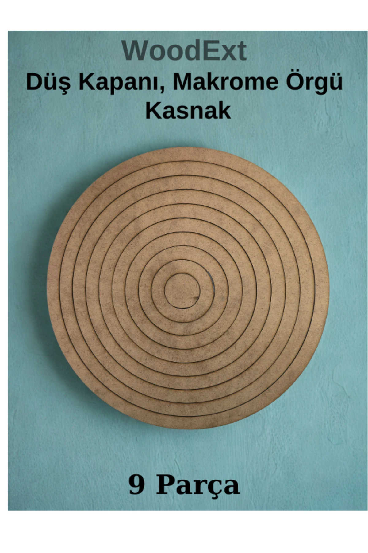 9'lu Vidasız Ahşap Yuvarlak 3 Mm Kalınlıkta Kasnak, Düş Kapanı, Makrome Örgü Için Mdf Kasnak