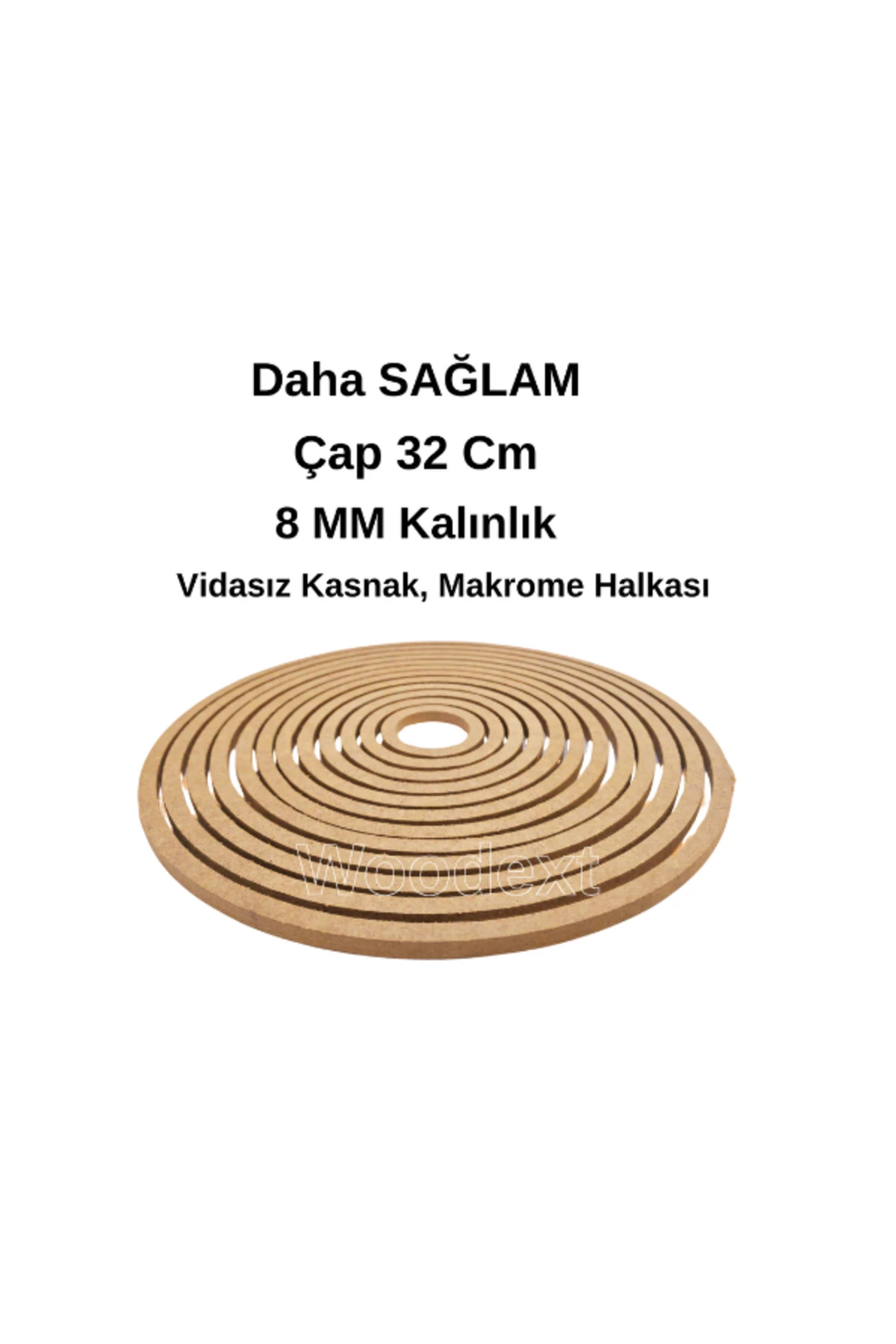 KASNAK. 12'li Ham Mdf, 8mm Kalınlık, 30 Cm. Boyanabilir Vidasız Kasnak, Makrome Halkası.