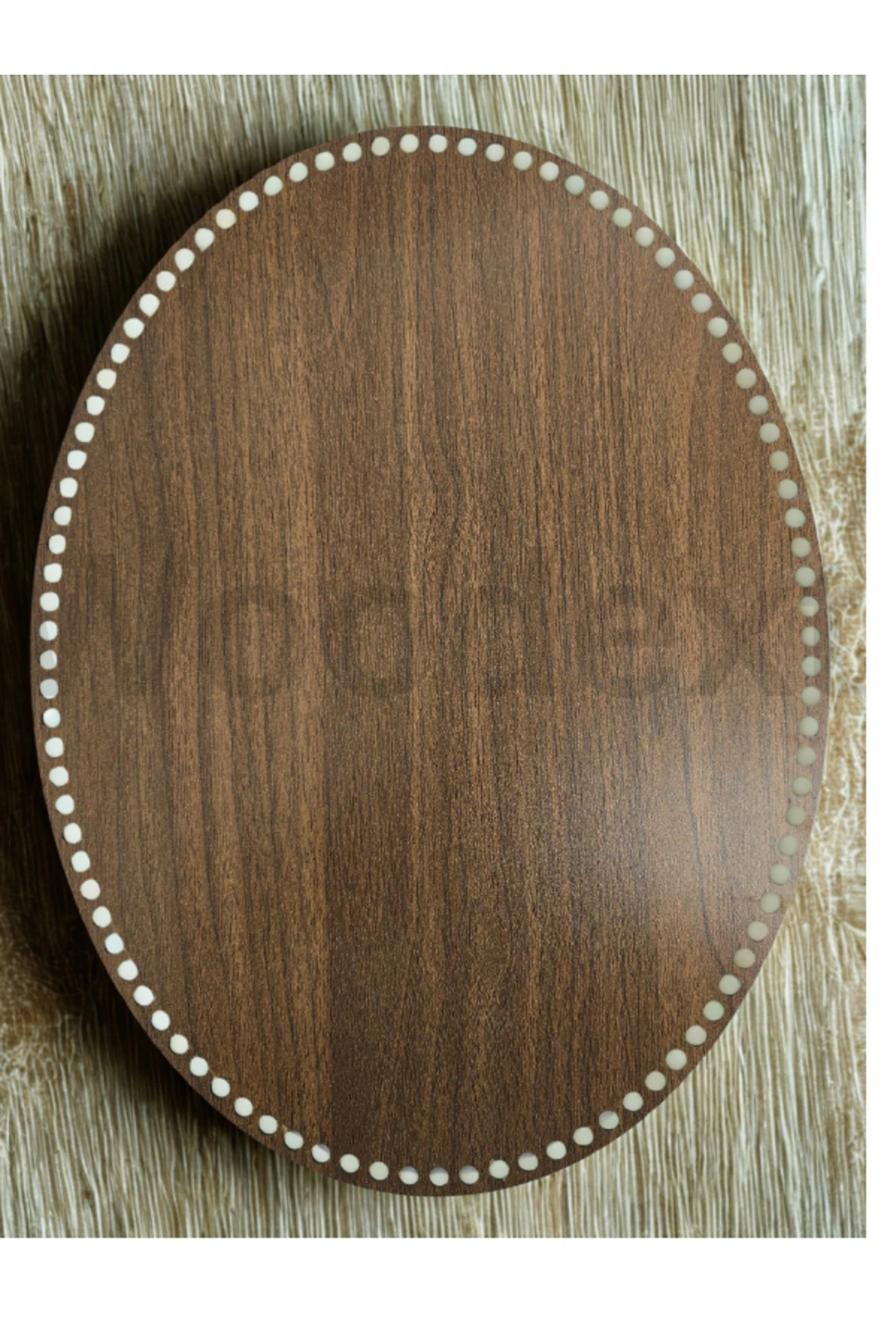 Ahşap Oval Elips Sepet Örme için Tepsi Tabanı 40x30 Cm Ceviz Çift Yüz 3 Mm Mdf
