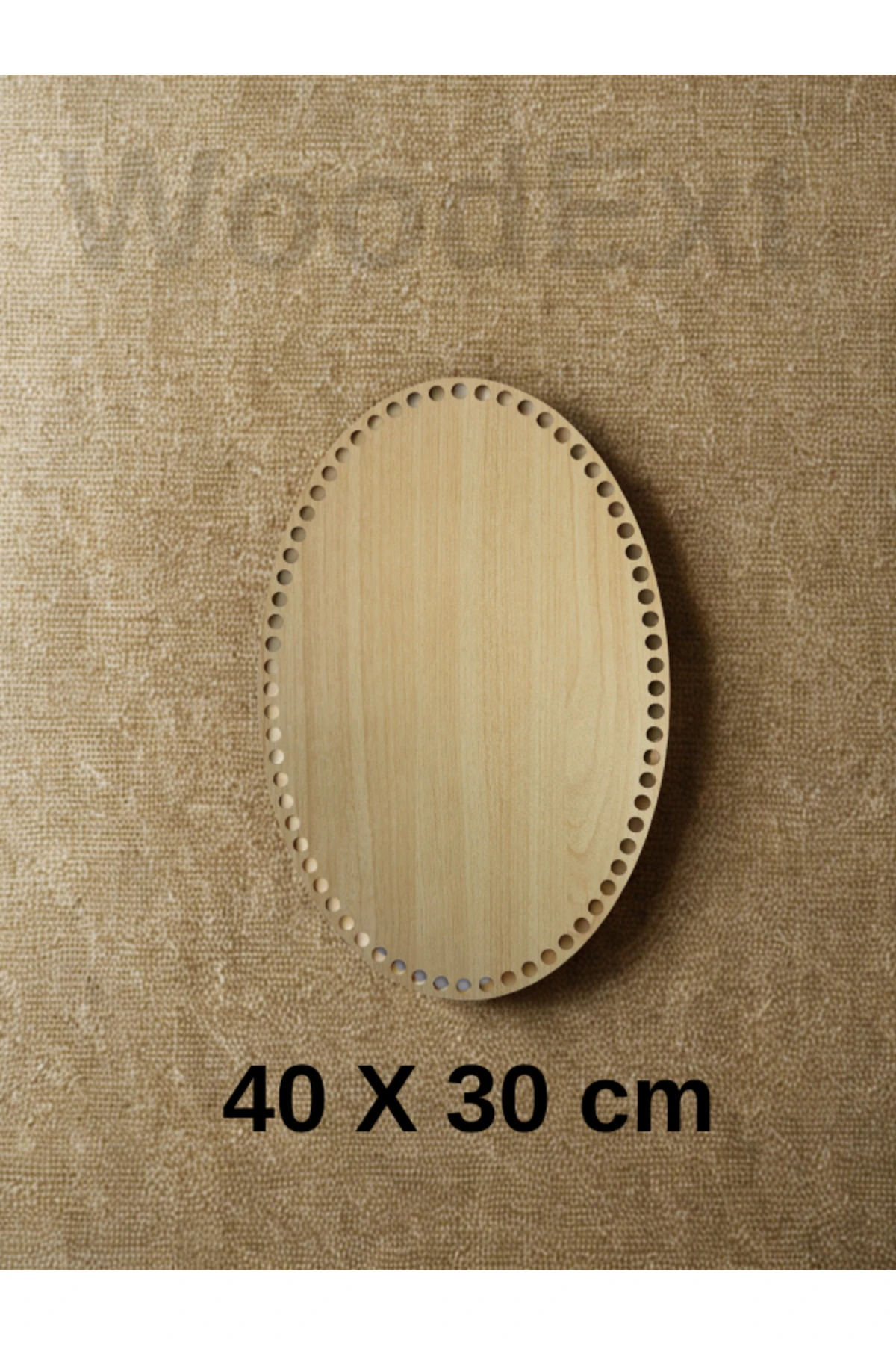 Ahşap Oval Elips Sepet Örme için Tepsi Tabanı 40x30 Cm AKÇA AğaçÇift Yüz 3 Mm Mdf