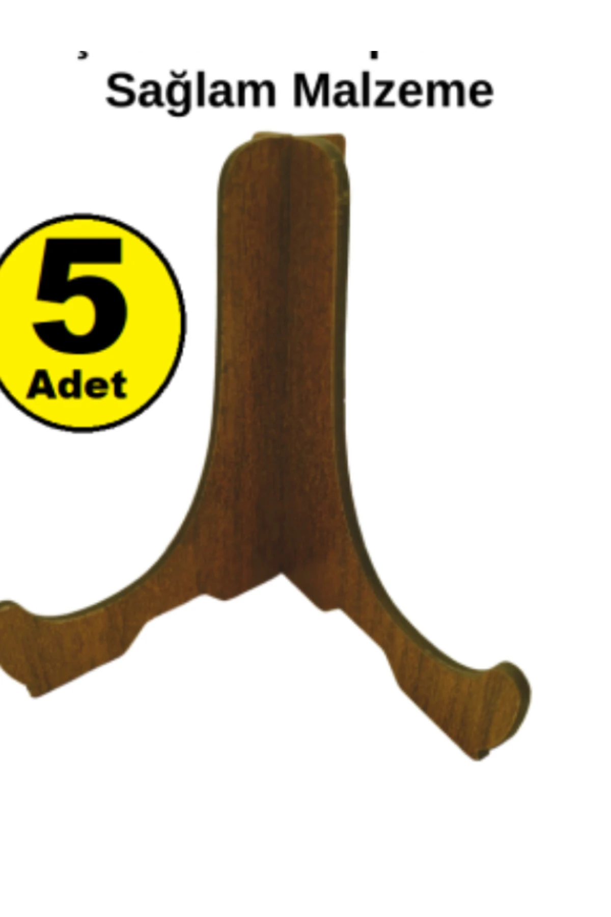 Çerçeve Tabak Teşhir Ayağı Stand Ahşap Stand 9.5cmx10cm Şövalye Ceviz 5 Adet