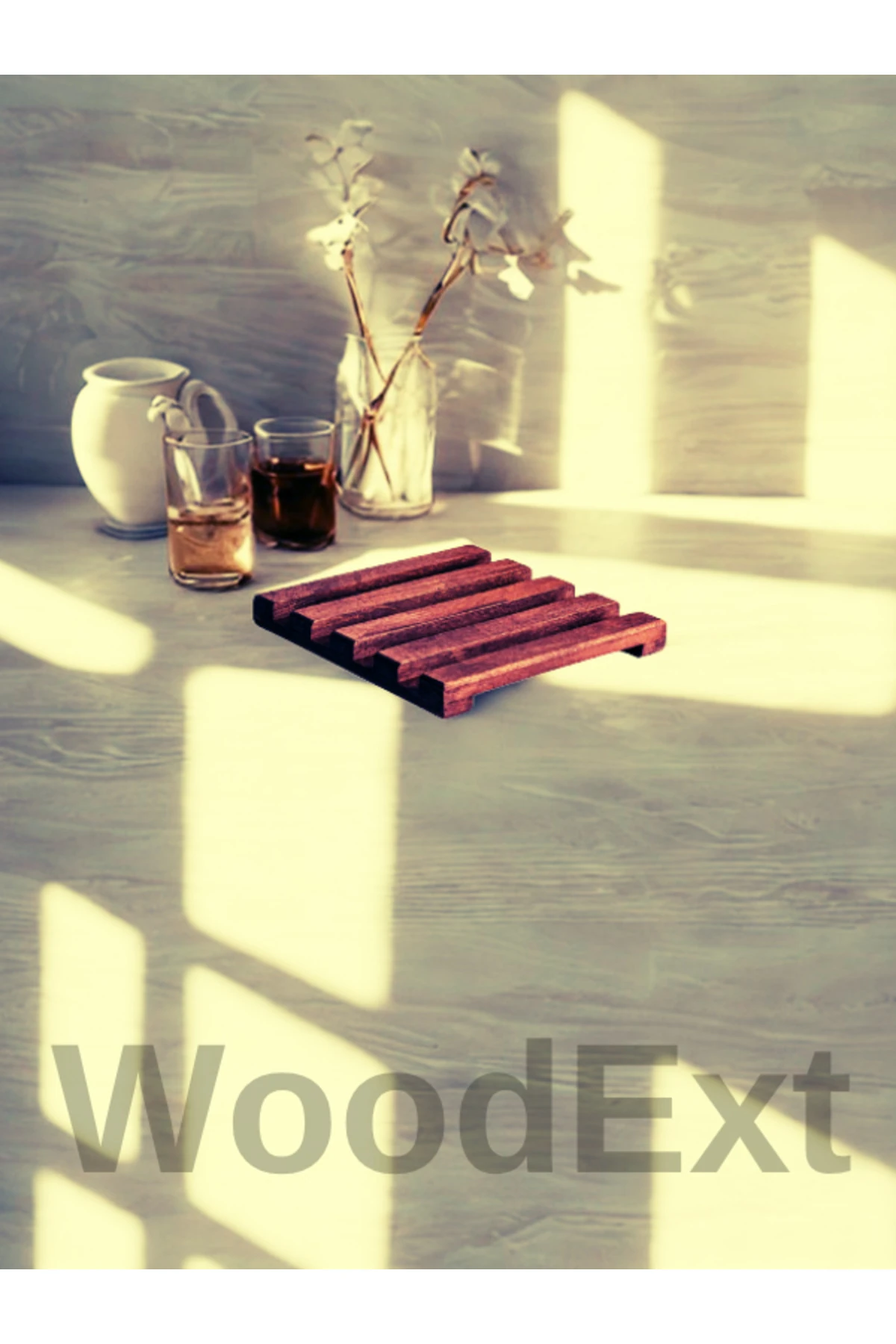 Ahşap Kare Nihale. Ceviz rengi. 15 cm x 15 cm. kalınlık 1,5 cm.