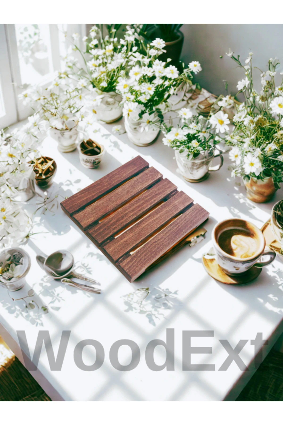 Ahşap Kare Nihale. Ceviz rengi. 15 cm x 15 cm. kalınlık 1,5 cm.