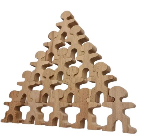 Woodext 20 Adet Özel Tasarım, Ahşap Denge Adam Oyunu. Kusursuz Denge