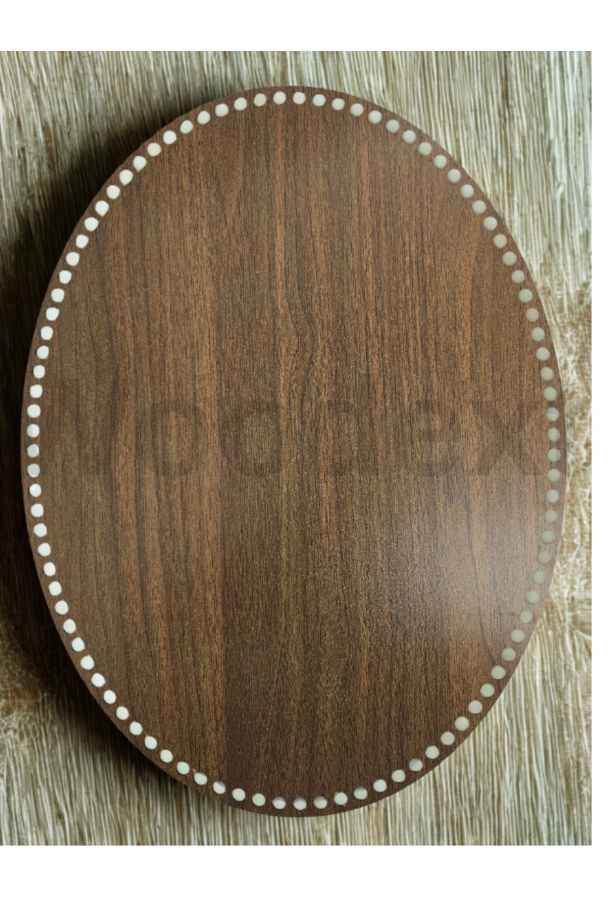 Ahşap Oval Elips Sepet Örme için Tepsi Tabanı 30x20 Cm Ceviz Çift Yüz 3 Mm Mdf