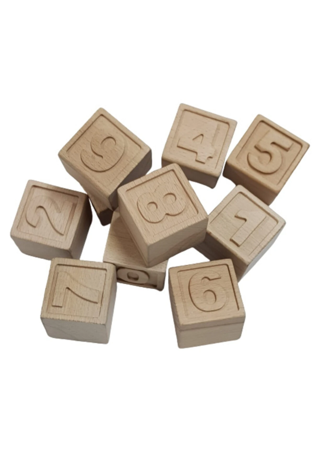 Ahşap Rakam Seti  Büyüklükte Küpler (10 Adet) 5x5 Cm