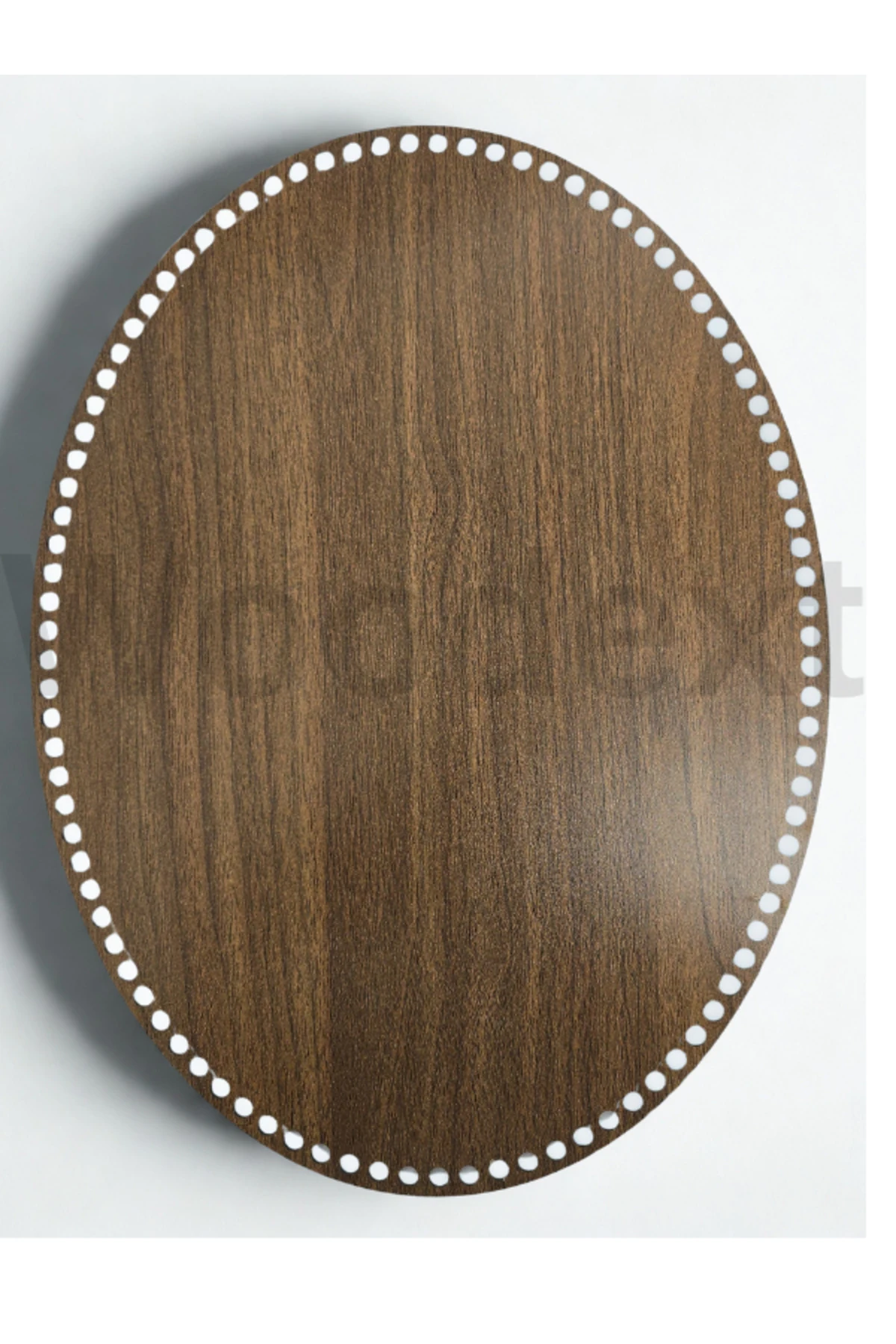 Ahşap Oval Elips Sepet Örme için Tepsi Tabanı 40x30 Cm Ceviz Çift Yüz 3 Mm Mdf