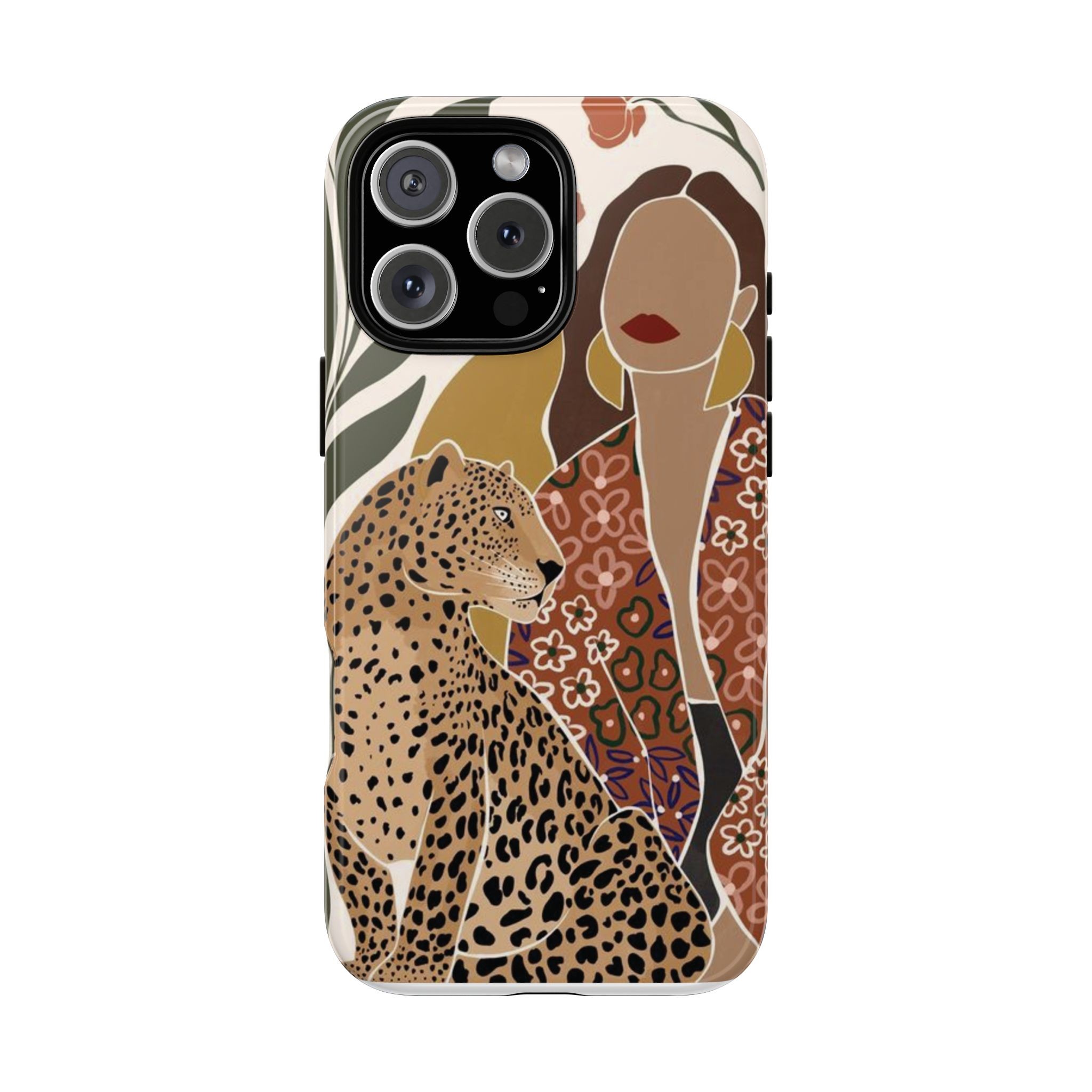 Woman And Leopard Özel Tasarım Premium Kalite Telefon Kılıfı