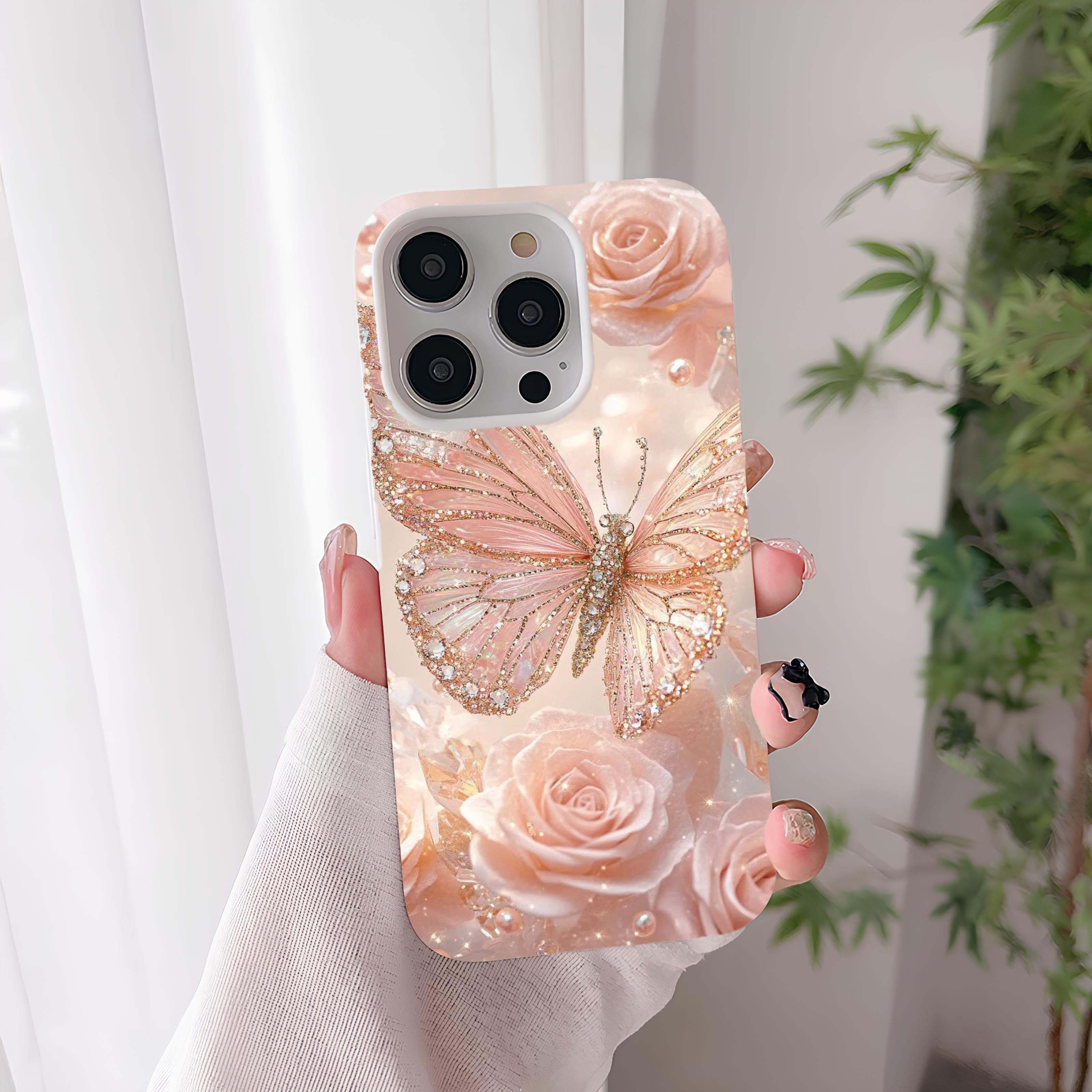 Rose Butterfly Özel Tasarım Premium Kalite Telefon Kılıfı