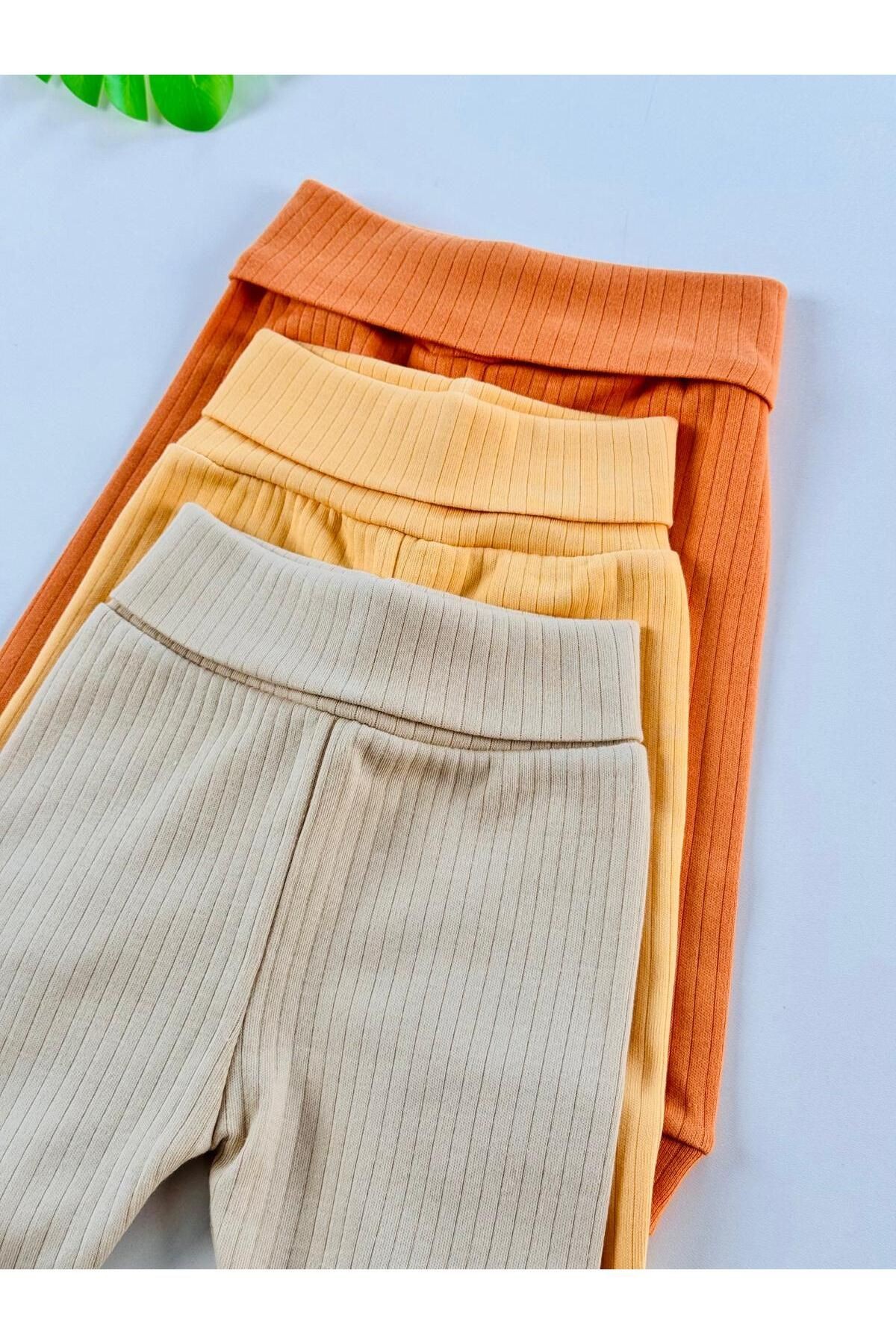 3'lü %100 Pamuklu Unisex Raporlu Basic Bebek Pantolon