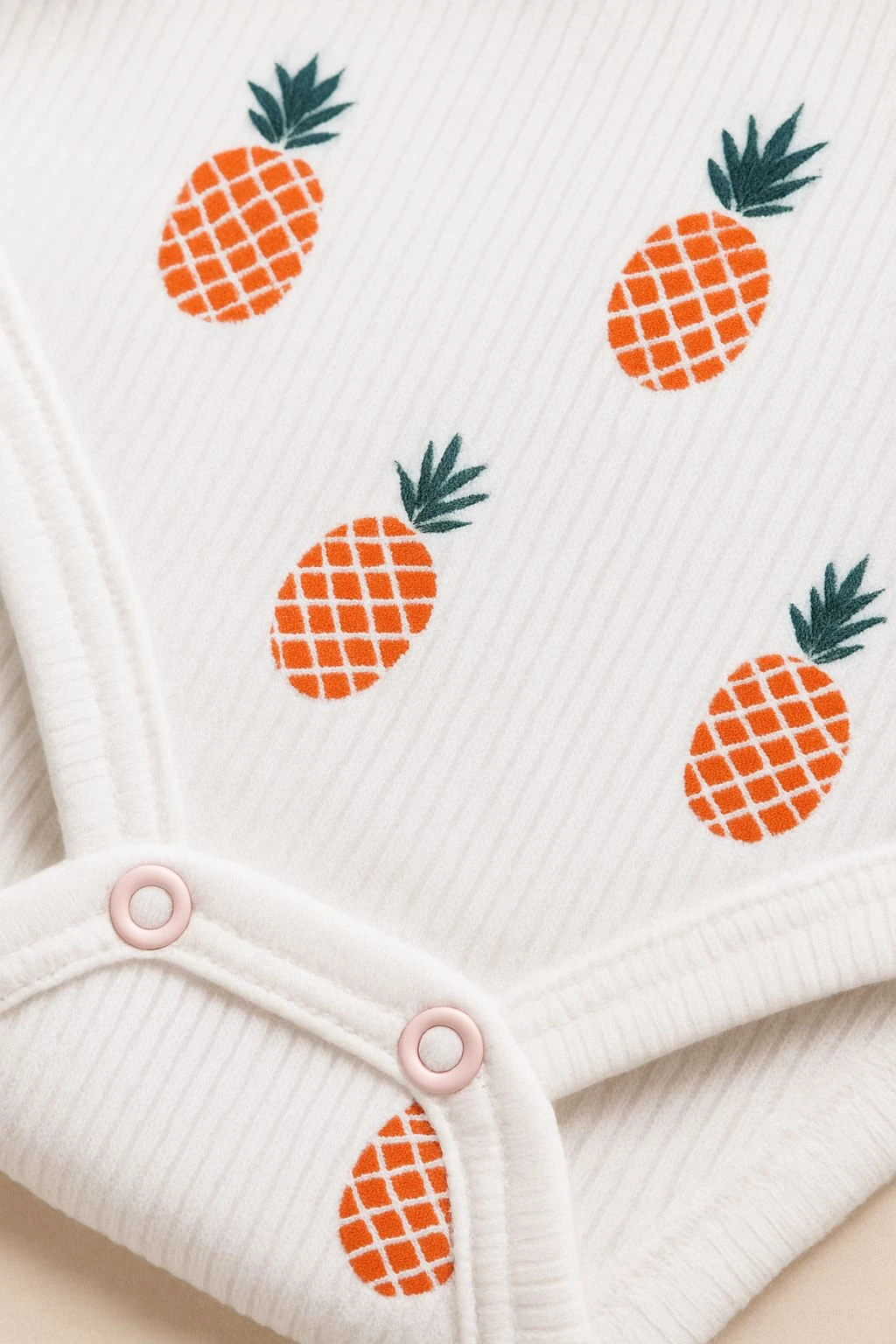 2li Ananas Desenli %100 Pamuklu Unisex Bebek Body Pantolon Takım