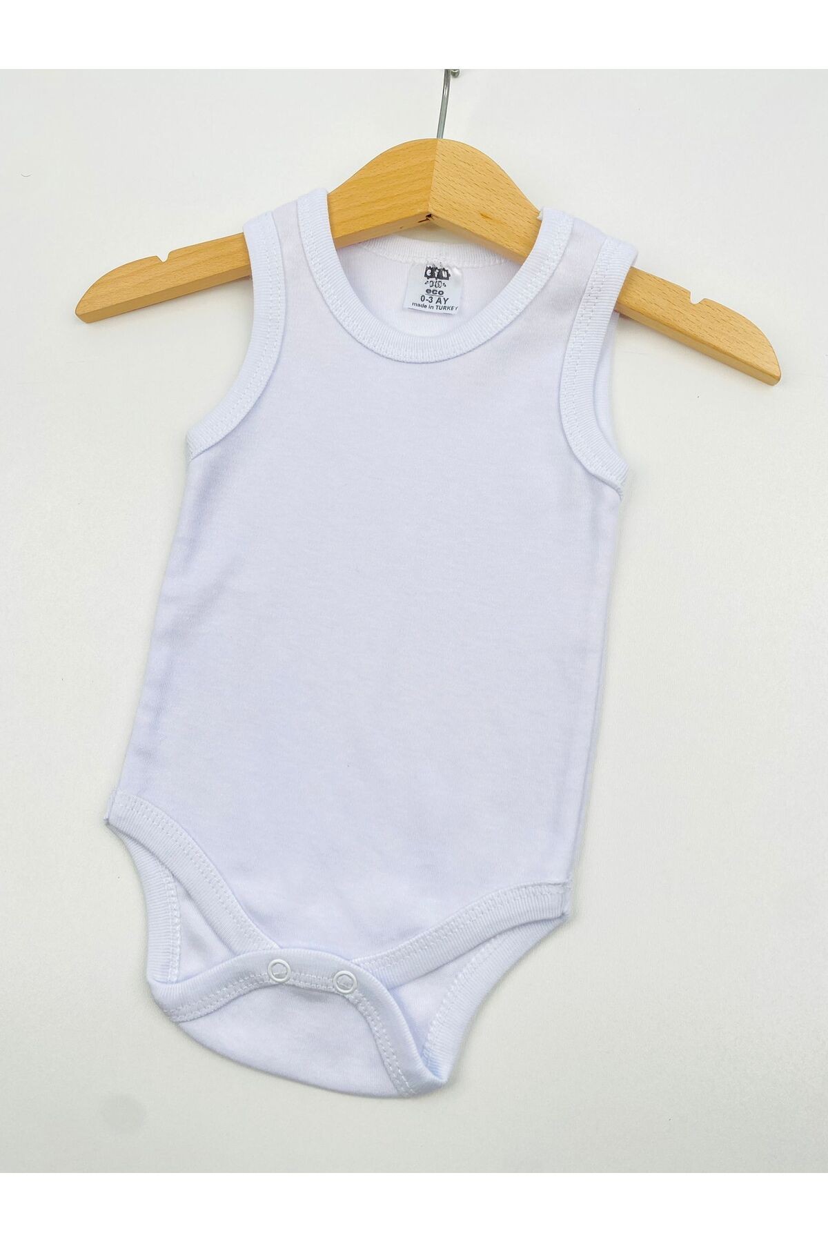 5'li Askılı Unisex Pamuklu Penye Atlet Body Beyaz