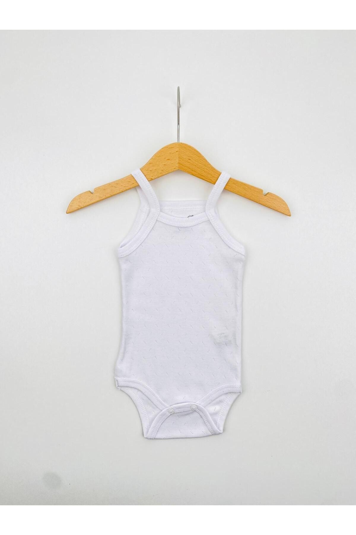 5'li İp Askılı Jakarlı Pamuklu Kız Bebek Atlet Body