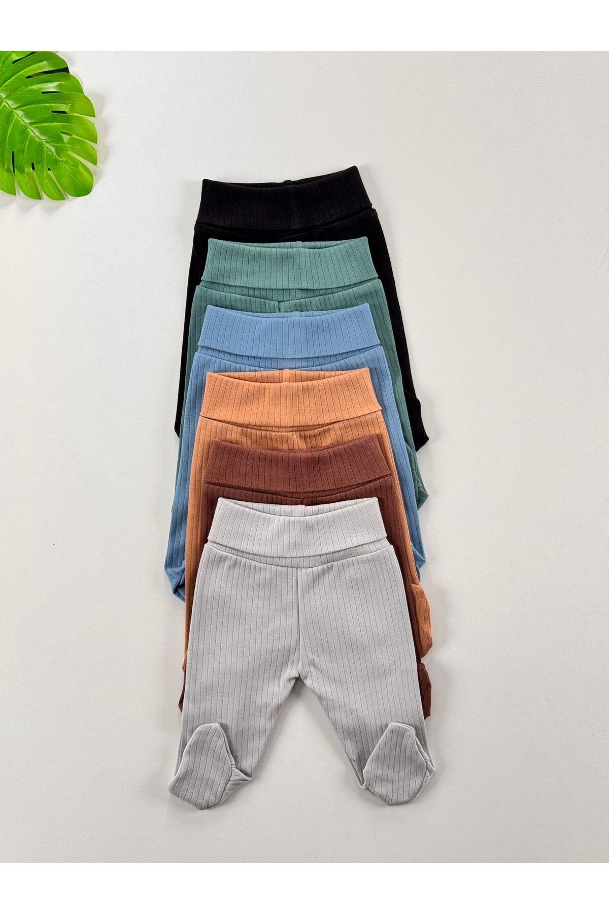 6'lı %100 Pamuklu Raporlu Unisex Basic Patikli Bebek Pantolon