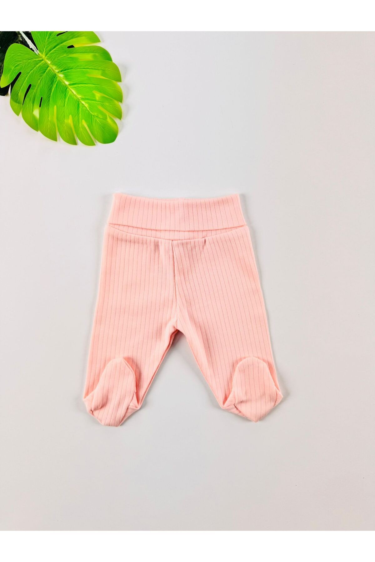 3'lü %100 Pamuklu Raporlu Unisex Basic Patikli Bebek Pantolon