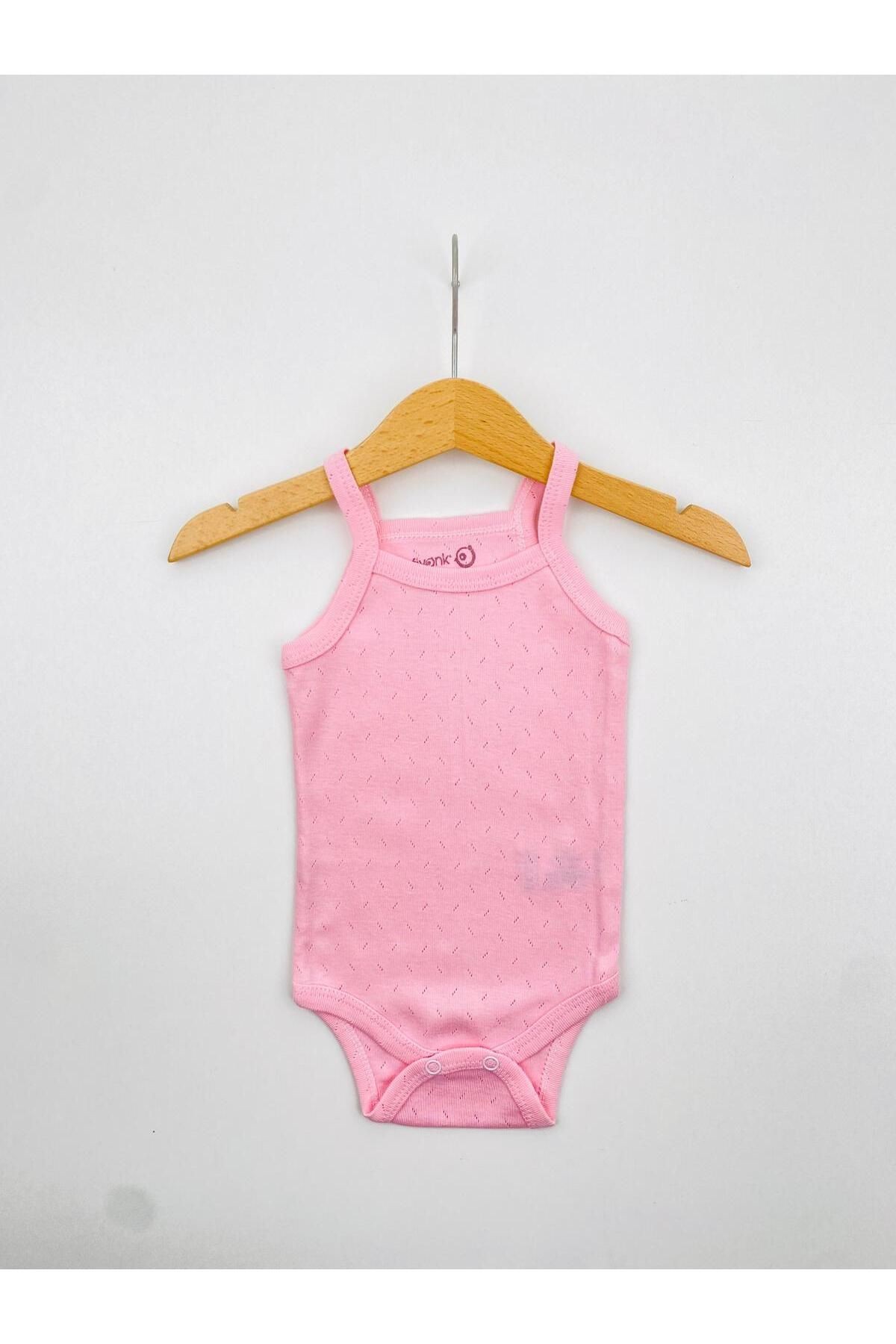 5'li İp Askılı Jakarlı Pamuklu Kız Bebek Atlet Body