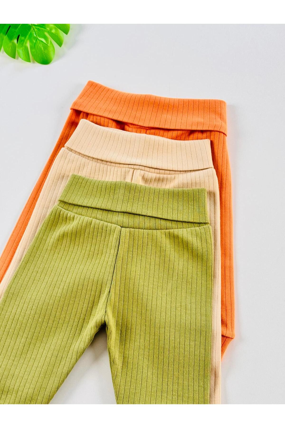 3'lü %100 Pamuklu Unisex Raporlu Basic Bebek Pantolon