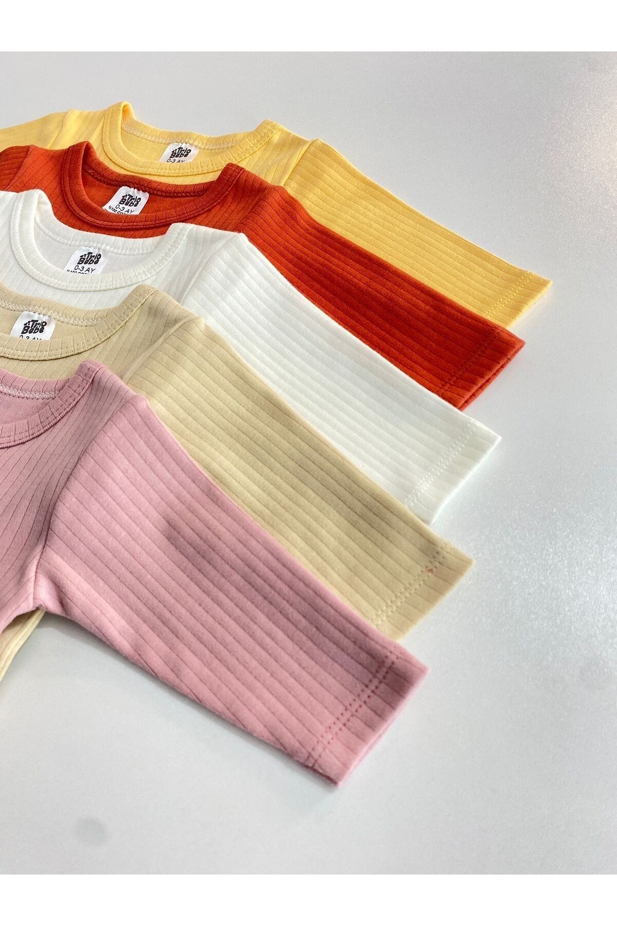 5'li %100 Pamuklu Raporlu Uzun Kol Bebek Atlet Zıbın